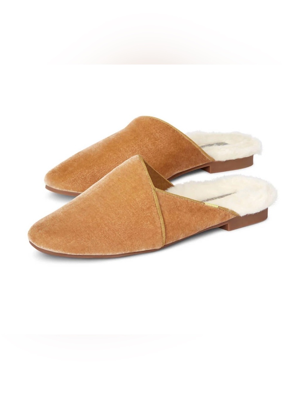 Luvons Devon Camel Velvet Elegant Luxury Slip-On Mules/Slippers Women’s Sz 9